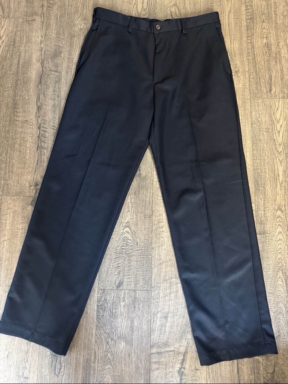 Haggar Men's Dark Navy Dress Pants - Flat Front